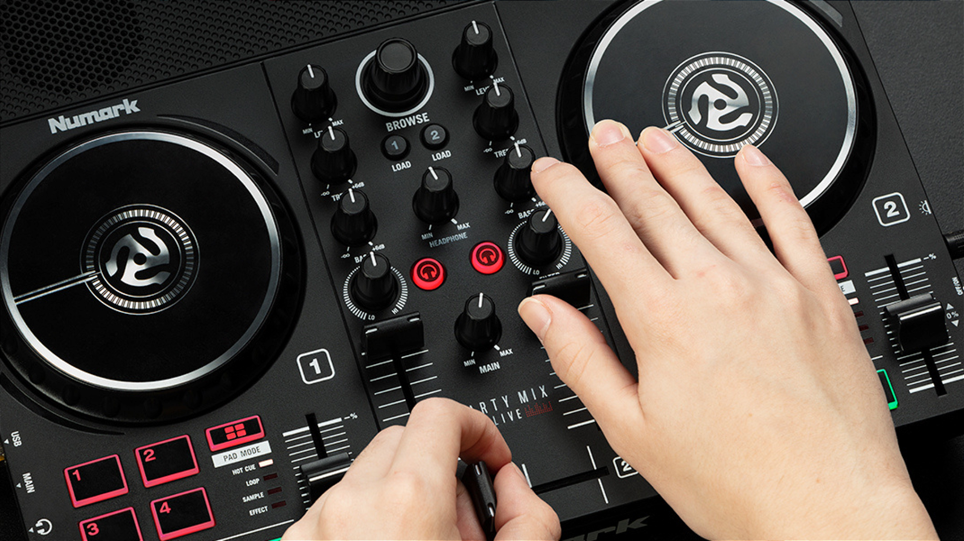 Numark Party Mix Live DJコントローラー 製品情報：Party Mix Live：Numark